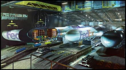 Aircrafts industrial plants travel cranes rocket fedex wallpaper