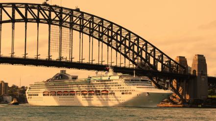 Australia bridges cityscapes cruise ship rivers wallpaper
