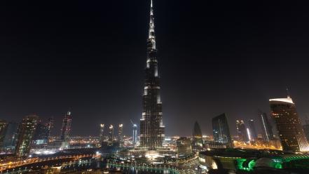 Burj khalifa dubai cityscapes night skyscrapers wallpaper