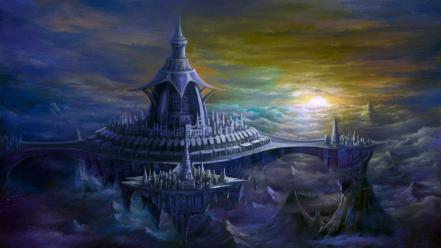 Castles digital art fantasy fortress wallpaper