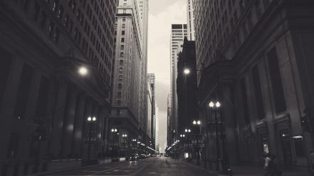 Cityscapes chicago usa monochrome cities financial district wallpaper