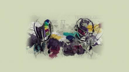 Daft punk white background art wallpaper