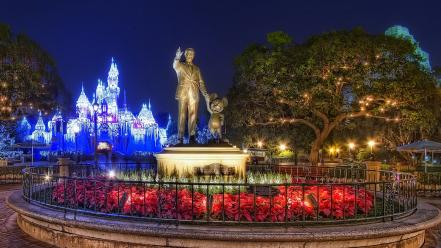 Disneyland mickey mouse walt disney castles lights wallpaper