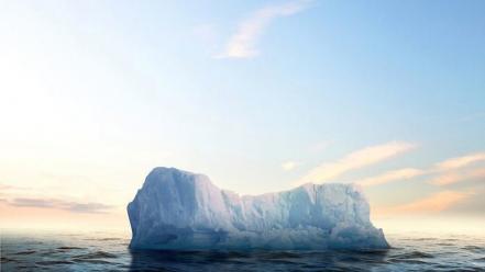 Ice icebergs sea split-view wallpaper