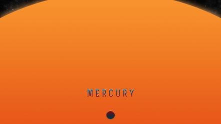 Mercury orange sun minimalistic outer space planets wallpaper