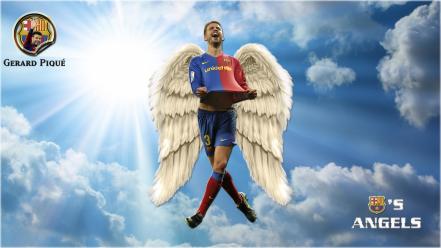 Piqué football stars blaugrana skies player blau wallpaper