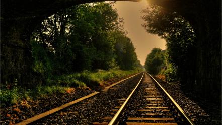 Railroad tracks wallpaper