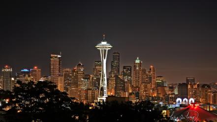 Seattle night skyline wallpaper