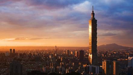 Taipei city skyline wallpaper