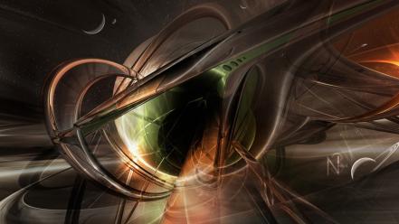 Abstract cgi 3d render nexus outerspace graphic wallpaper