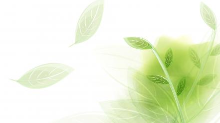 Abstract green leaves wallpaper