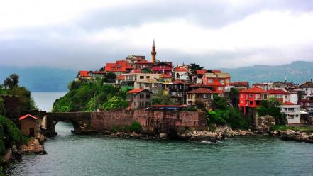 Amasra bartın turkey cities cityscapes wallpaper