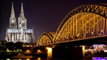 Europe historic cathedral hdr photography cologne rivers wallpaper