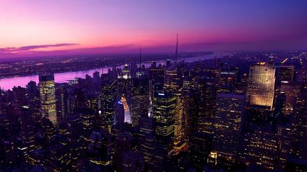 Lights new york city hdr photography evening wallpaper