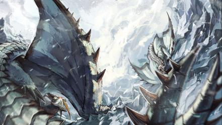 Monster hunter artwork dragons fantasy art fight wallpaper