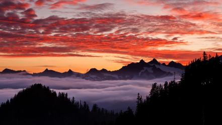 Oregon clouds fog landscapes mountains wallpaper