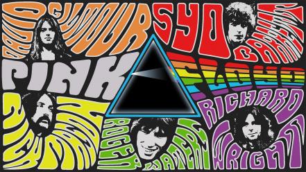 Psychedelic dark side rock collage musicians band wallpaper