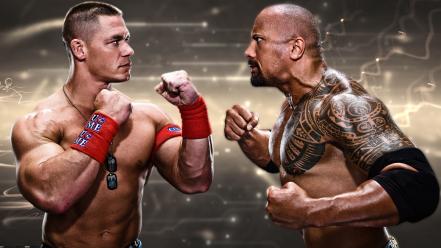 The rock john cena dwayne johnson wrestler wallpaper