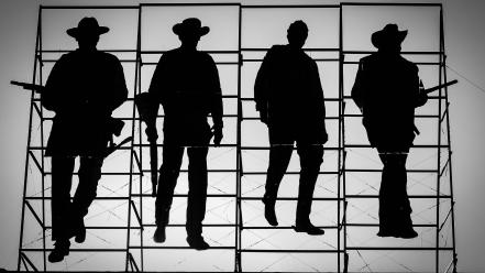 The wild bunch cowboys grayscale wallpaper