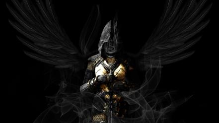 Wings masks warriors swords wallpaper