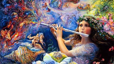 Art dreams enchanted flute josephine wall mystical wallpaper
