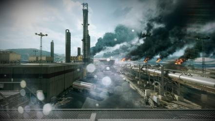 Battlefield 3 burning clouds video games wallpaper