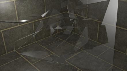 Broken glass shattered digital art wallpaper