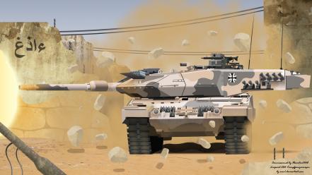Desert storm weapons tanks vehicles leopard 2 wallpaper