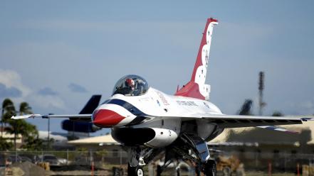 F-16 fighting falcon thunderbirds (squadron) aircraft wars wallpaper