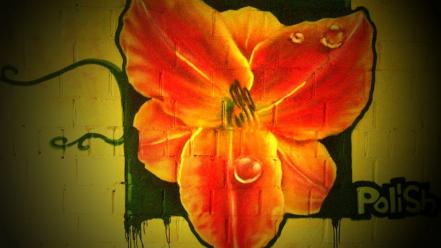 Flowers street art graffiti wallpaper