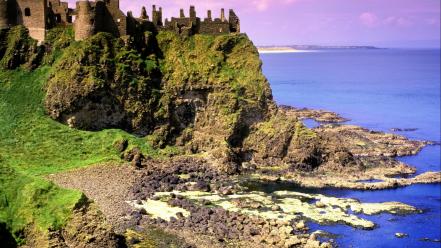 Ireland castle dunluce sea shorelines wallpaper