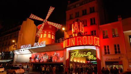 Paris night europe moulin rouge wallpaper