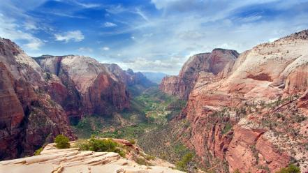 Utah landing zion national park skies ravine wallpaper