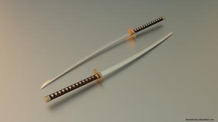 Weapons digital art oriental swords culture orient wallpaper