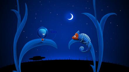 Alien Moon And Chameleon wallpaper