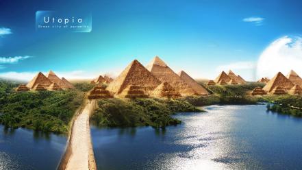 Pyramids of utopia wallpaper