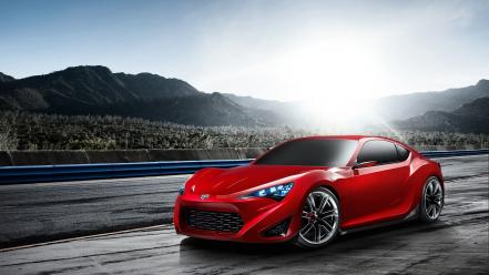 Red cars concept art scion sports wallpaper