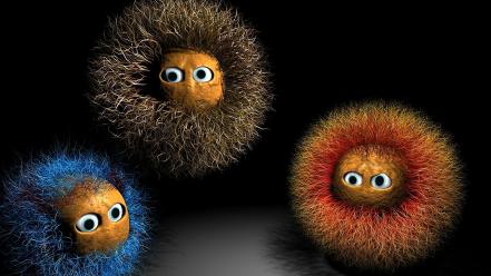3d abstract cartoons characters hairy wallpaper
