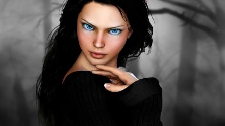 3d blue eyes paintings wallpaper