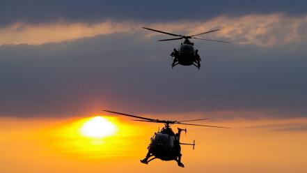 Airforce skies sundown rotary wing army bo-105 wallpaper