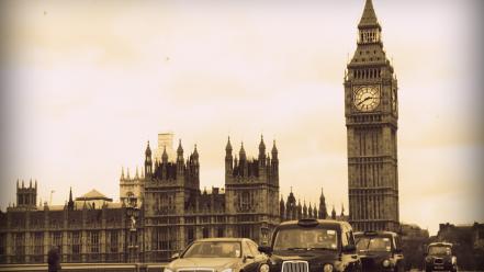 Big ben united kingdom roads taxi 60s wallpaper