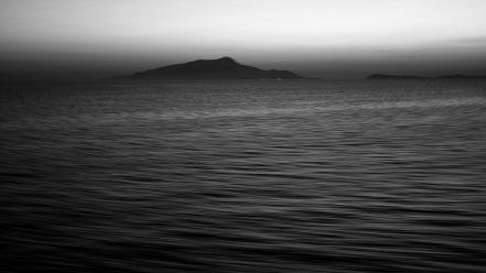 Black and white horizon landscapes monochrome mountains wallpaper