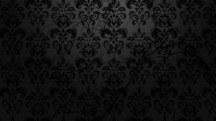 Black floral pattern wallpaper