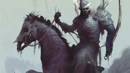 Fantasy art horses knights undead wallpaper