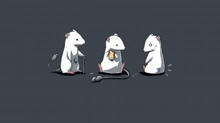 Funny mice fun-art wallpaper