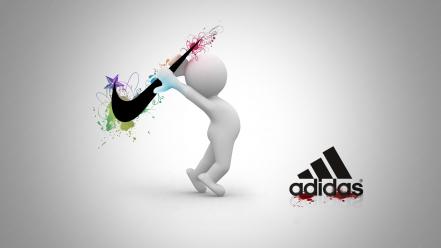 Nike adidas creative wallpaper