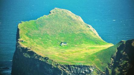 Ocean houses islands iceland icelandic peninsula wallpaper