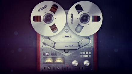 Audio reel tapes retro technic wallpaper