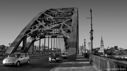 Black and white bridges cars cityscapes landscapes wallpaper