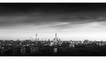 Black and white cityscapes horizon landscapes monochrome wallpaper
